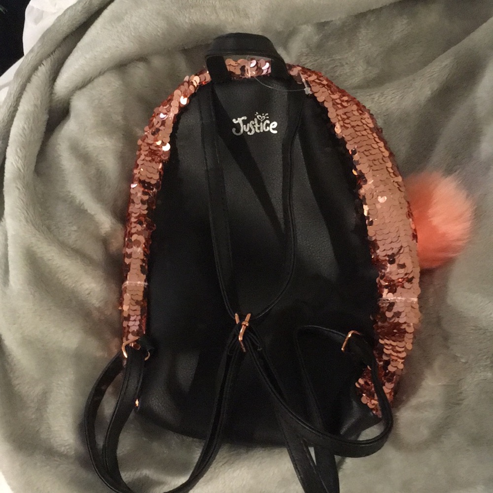 Justice girls flip sequin coral backpack - Picture 2 of 5
